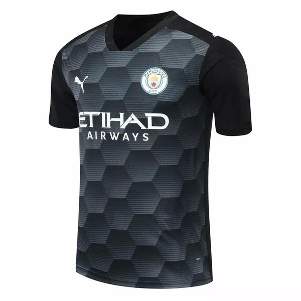 Camiseta Manchester City Replica Primera Ropa Portero 2020/21 Negro